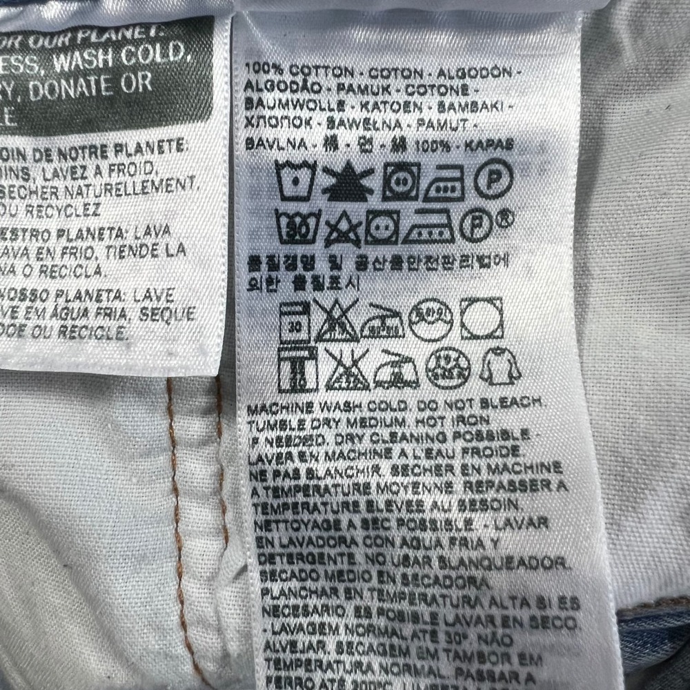 LEVI'S501 CT Jeans Women 36x28 Light Wash‎ Good Distressed Ripped Tapered Custom - Picture 6 of 16